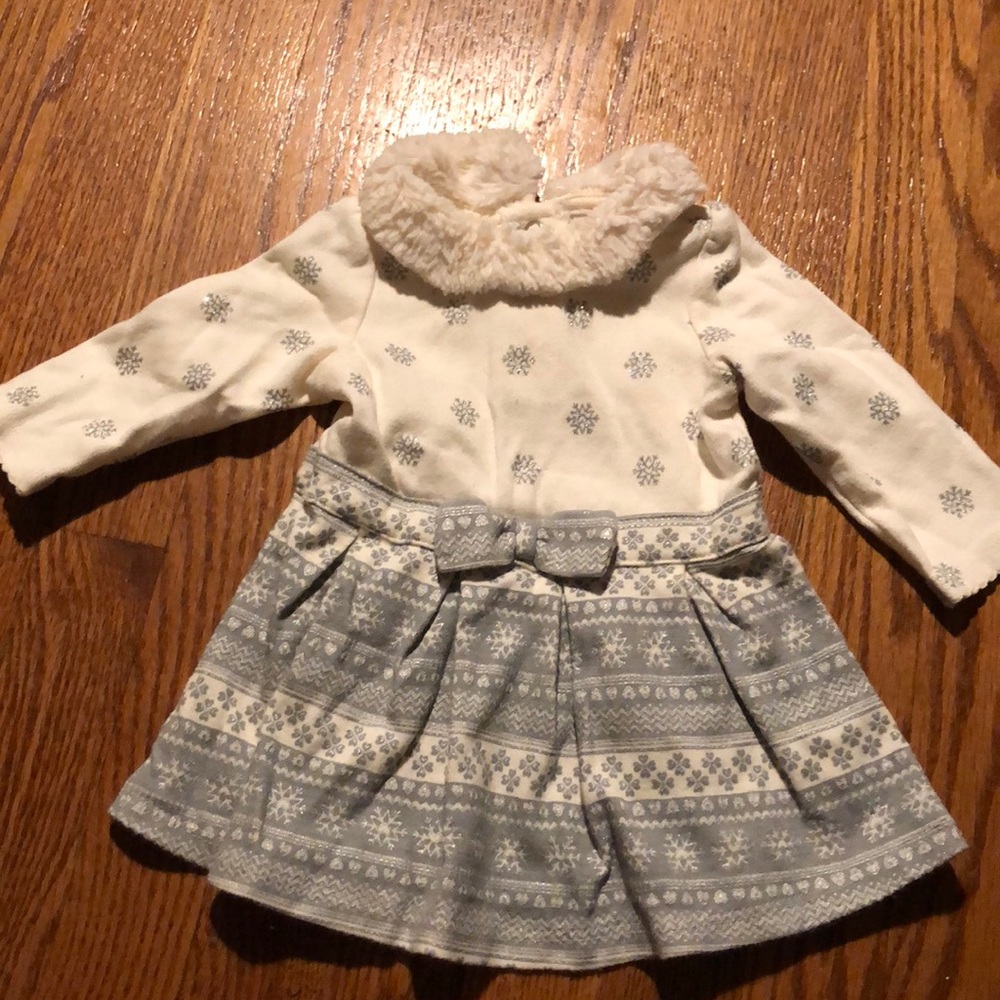 cute winter dress 0-3mo.
